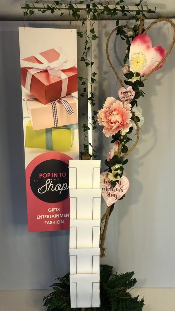 Mothers Day with provision for A4 brochures. Display by Silentsalesman, Melbourne.